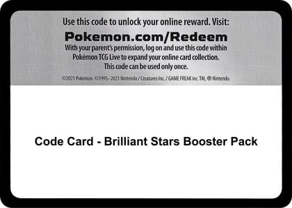 Code Card - Brilliant Stars Booster Pack, SWSH09: Brilliant Stars P264551