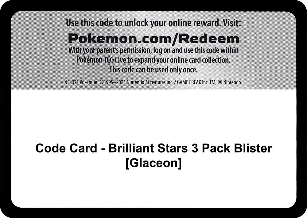 Code Card - Brilliant Stars 3 Pack Blister [Glaceon], SWSH09: Brilliant Stars P264552