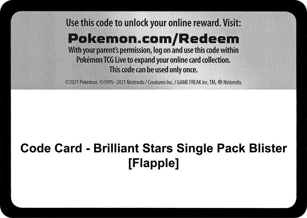 Code Card - Brilliant Stars Single Pack Blister [Flapple], SWSH09: Brilliant Stars P265235