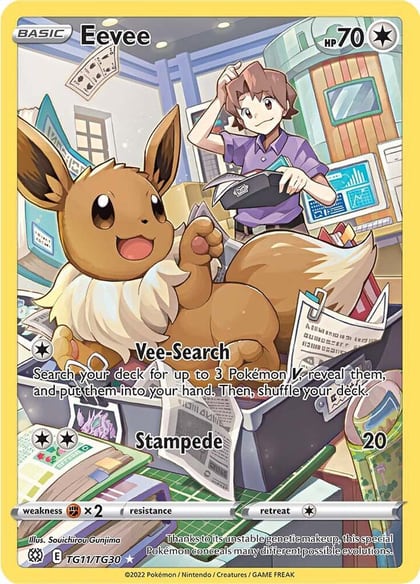 Eevee, SWSH09: Brilliant Stars Trainer Gallery TG11/TG30