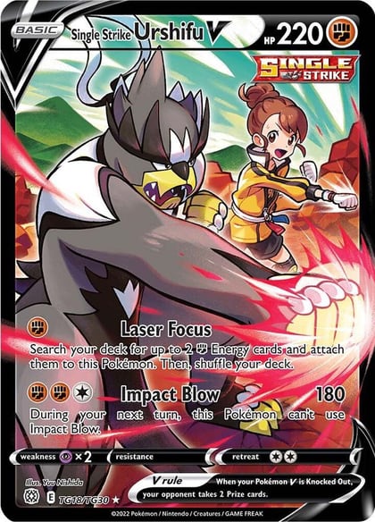 Single Strike Urshifu V, SWSH09: Brilliant Stars Trainer Gallery TG18/TG30