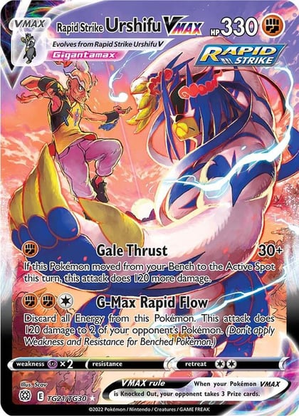 Rapid Strike Urshifu VMAX, SWSH09: Brilliant Stars Trainer Gallery TG21/TG30