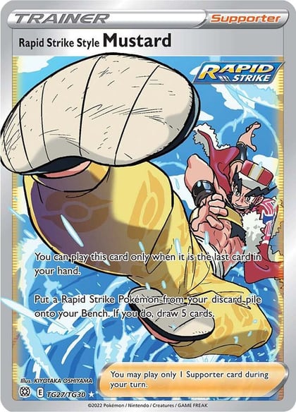 Rapid Strike Style Mustard, SWSH09: Brilliant Stars Trainer Gallery TG27/TG30
