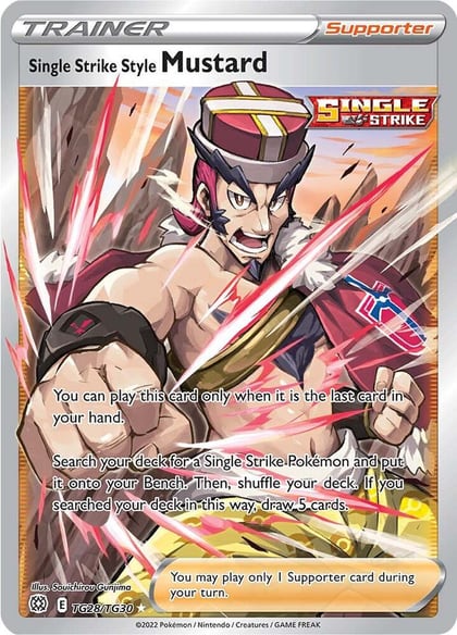 Single Strike Style Mustard, SWSH09: Brilliant Stars Trainer Gallery TG28/TG30