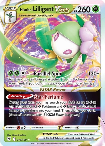 Hisuian Lilligant VSTAR, SWSH10: Astral Radiance 018/189