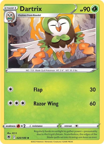 Dartrix, SWSH10: Astral Radiance 020/189