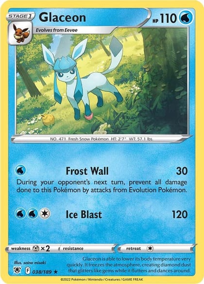 Glaceon, SWSH10: Astral Radiance 038/189