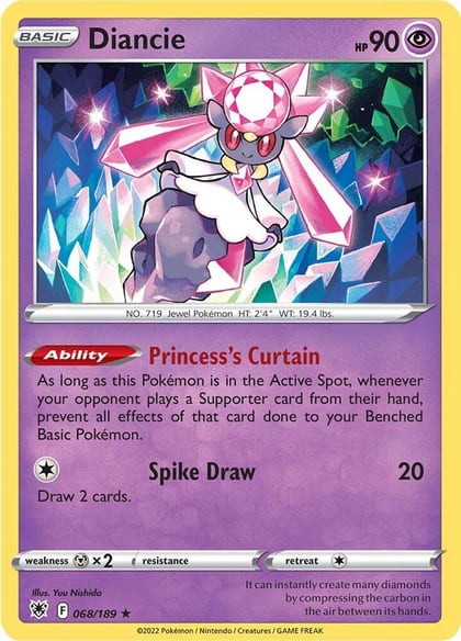 Diancie, SWSH10: Astral Radiance 068/189