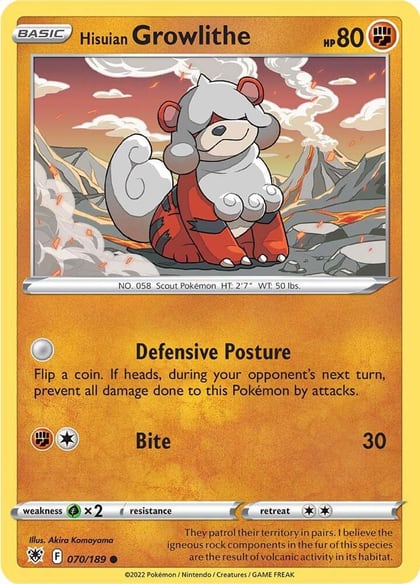 Hisuian Growlithe, SWSH10: Astral Radiance 070/189