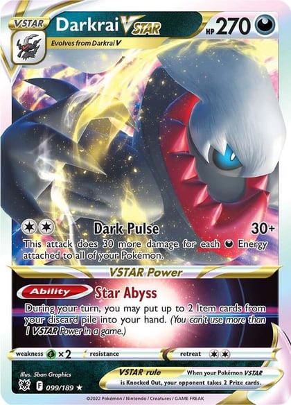 Darkrai VSTAR, SWSH10: Astral Radiance 099/189