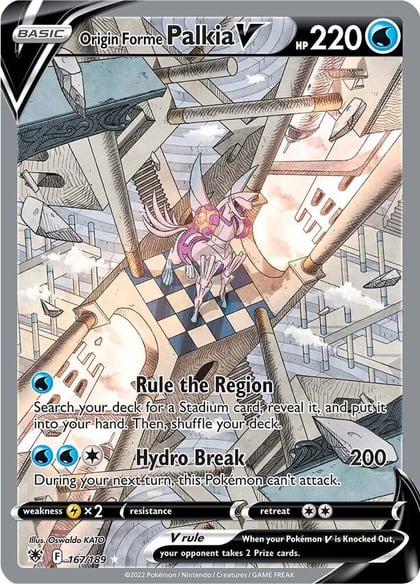 Origin Forme Palkia V (Alternate Full Art), SWSH10: Astral Radiance 167/189