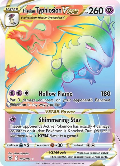 Hisuian Typhlosion VSTAR (Secret), SWSH10: Astral Radiance 193/189