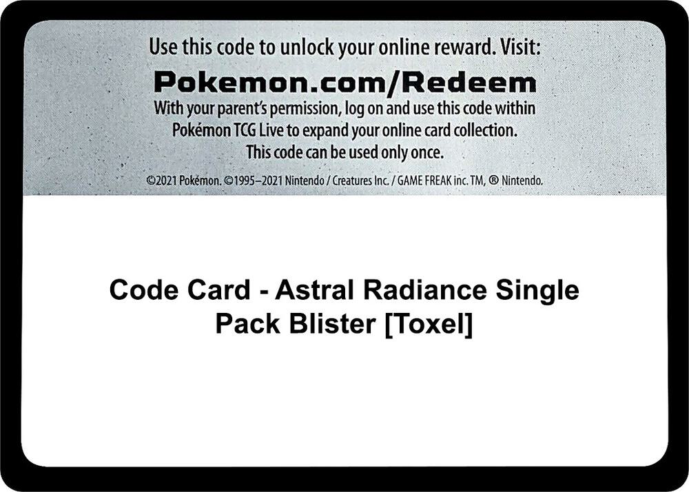 Code Card - Astral Radiance Single Pack Blister [Toxel], SWSH10: Astral Radiance P273451