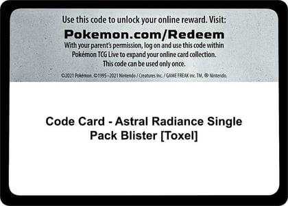 Code Card - Astral Radiance Single Pack Blister [Toxel], SWSH10: Astral Radiance P273451