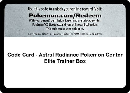 Code Card - Astral Radiance Pokemon Center Elite Trainer Box, SWSH10: Astral Radiance P273452