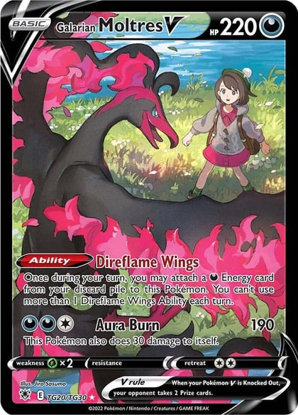 Galarian Moltres V, SWSH10: Astral Radiance Trainer Gallery TG20/TG30