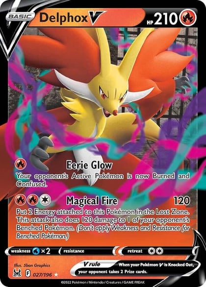 Delphox V, SWSH11: Lost Origin 027/196