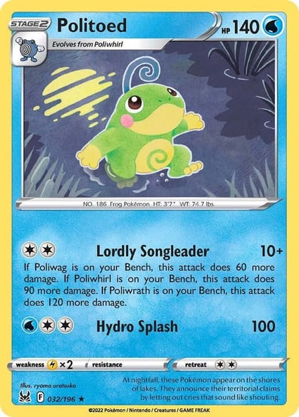 Politoed, SWSH11: Lost Origin 032/196