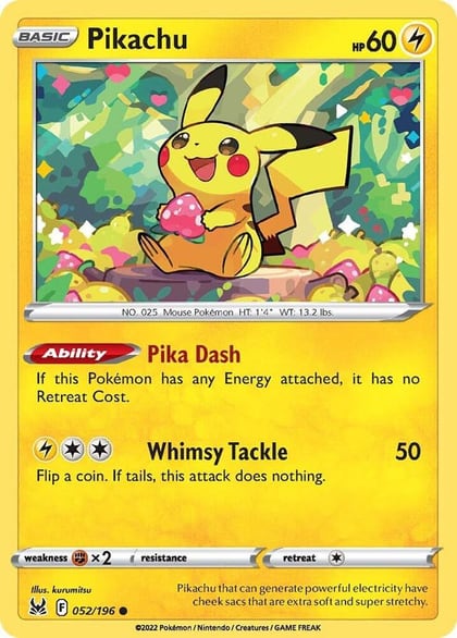 Pikachu, SWSH11: Lost Origin 052/196