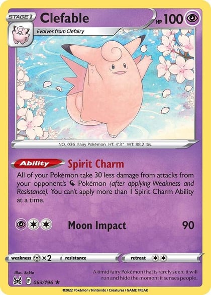 Clefable, SWSH11: Lost Origin 063/196