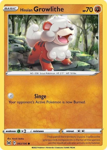 Hisuian Growlithe, SWSH11: Lost Origin 083/196