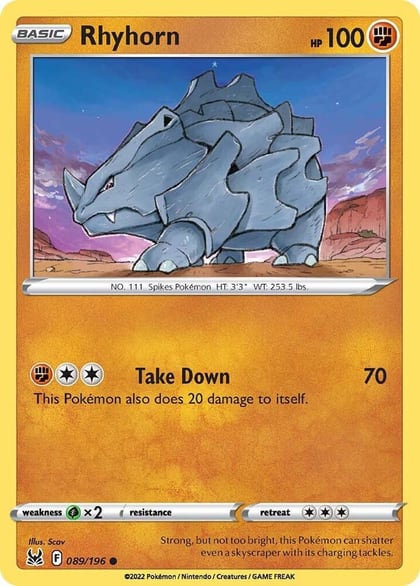 Rhyhorn, SWSH11: Lost Origin 089/196