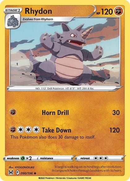 Rhydon, SWSH11: Lost Origin 090/196
