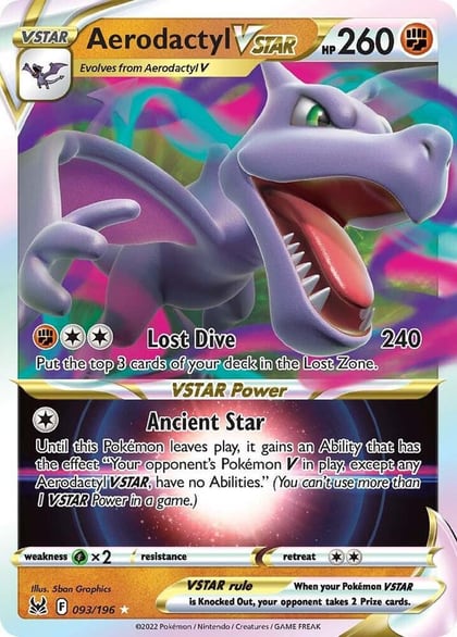 Aerodactyl VSTAR, SWSH11: Lost Origin 093/196