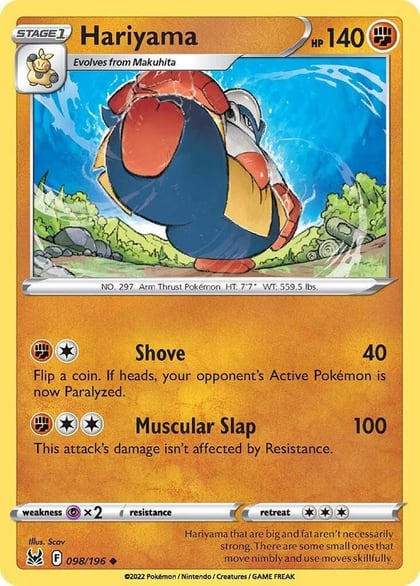 Hariyama, SWSH11: Lost Origin 098/196