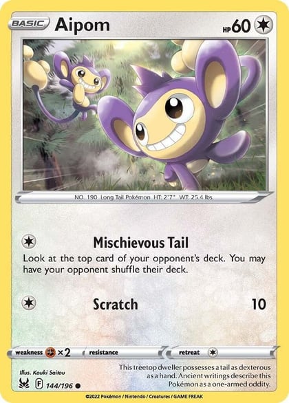 Aipom, SWSH11: Lost Origin 144/196