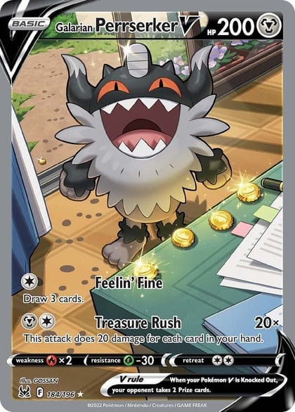 Galarian Perrserker V (Alternate Full Art), SWSH11: Lost Origin 184/196