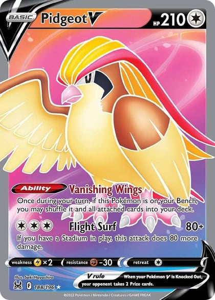 Pidgeot V (Full Art), SWSH11: Lost Origin 188/196