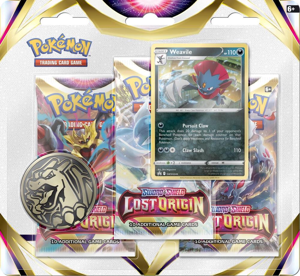 Lost Origin 3 Pack Blister [Weavile], SWSH11: Lost Origin P277330