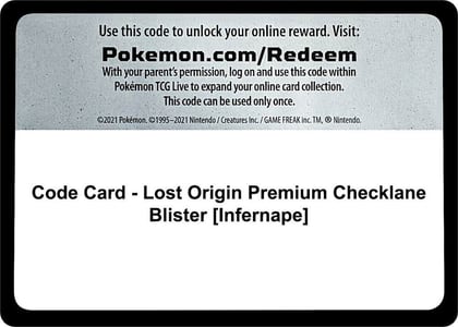 Code Card - Lost Origin Premium Checklane Blister [Infernape], SWSH11: Lost Origin P278813