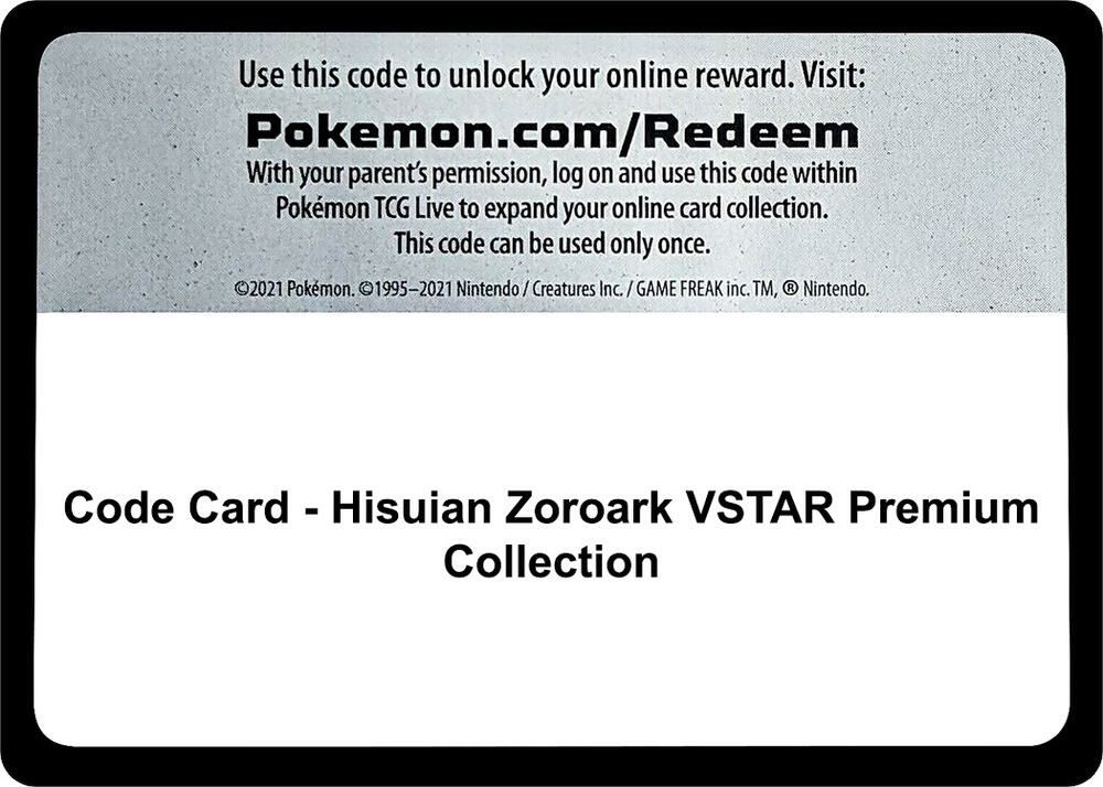 Code Card - Hisuian Zoroark VSTAR Premium Collection, SWSH11: Lost Origin P285435