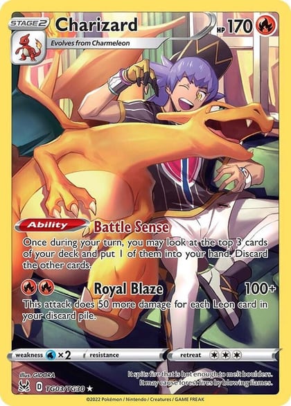 Charizard, SWSH11: Lost Origin Trainer Gallery TG03/TG30