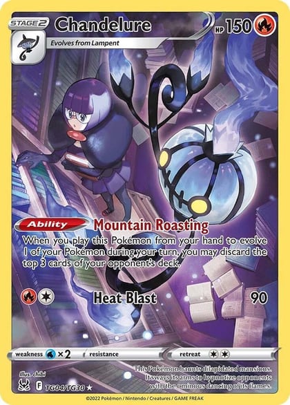 Chandelure, SWSH11: Lost Origin Trainer Gallery TG04/TG30