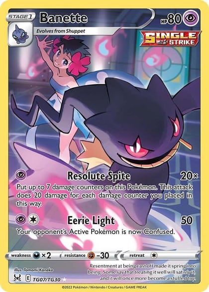 Banette, SWSH11: Lost Origin Trainer Gallery TG07/TG30