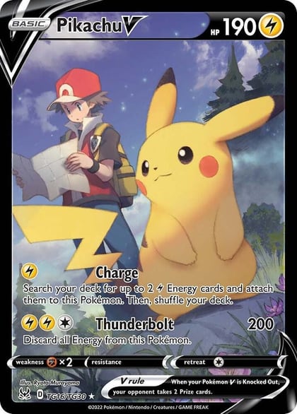 Pikachu V, SWSH11: Lost Origin Trainer Gallery TG16/TG30