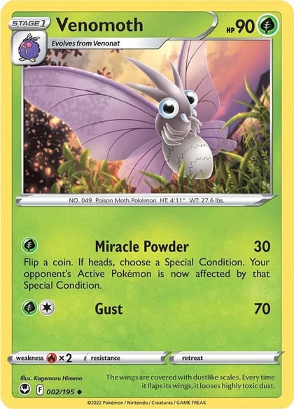 Venomoth, SWSH12: Silver Tempest 002/195
