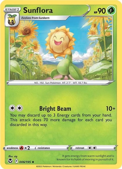 Sunflora, SWSH12: Silver Tempest 006/195