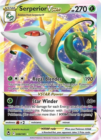 Serperior VSTAR, SWSH12: Silver Tempest 008/195