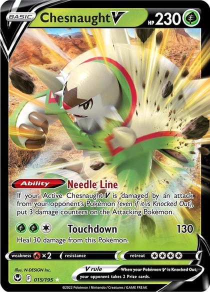Chesnaught V, SWSH12: Silver Tempest 015/195