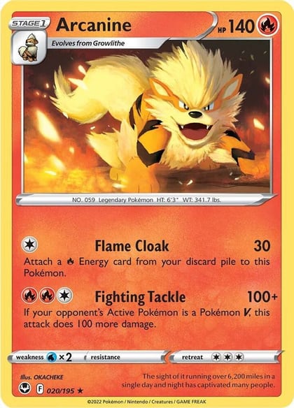 Arcanine, SWSH12: Silver Tempest 020/195