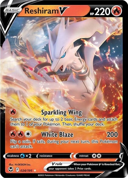 Reshiram V, SWSH12: Silver Tempest 024/195