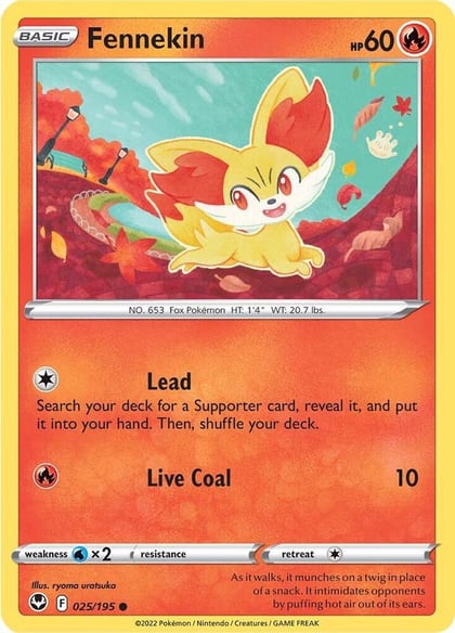 Fennekin, SWSH12: Silver Tempest 025/195