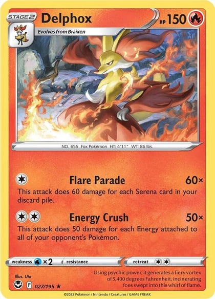 Delphox, SWSH12: Silver Tempest 027/195