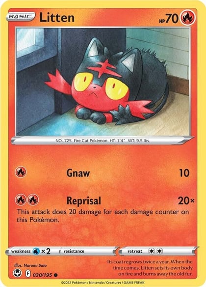 Litten, SWSH12: Silver Tempest 030/195