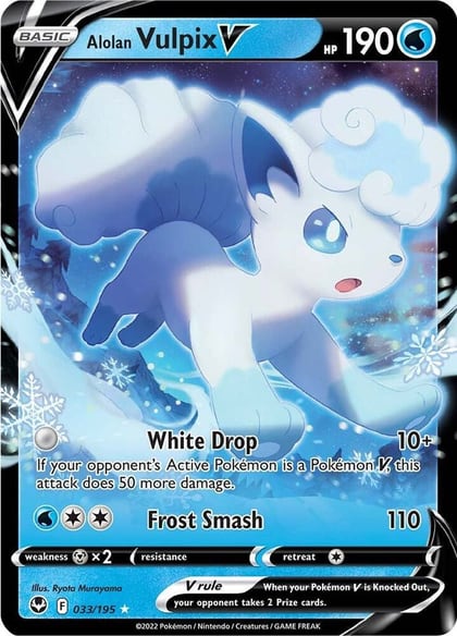 Alolan Vulpix V, SWSH12: Silver Tempest 033/195