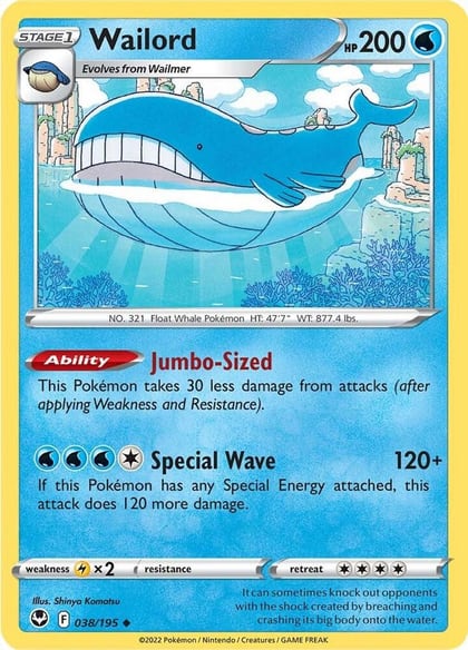 Wailord, SWSH12: Silver Tempest 038/195